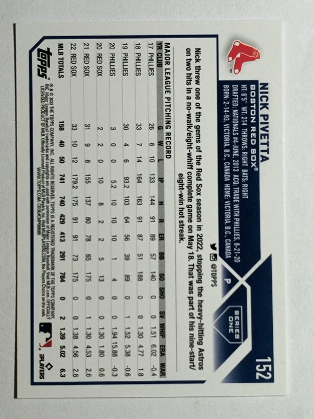 2023 Topps #152 Nick Pivetta