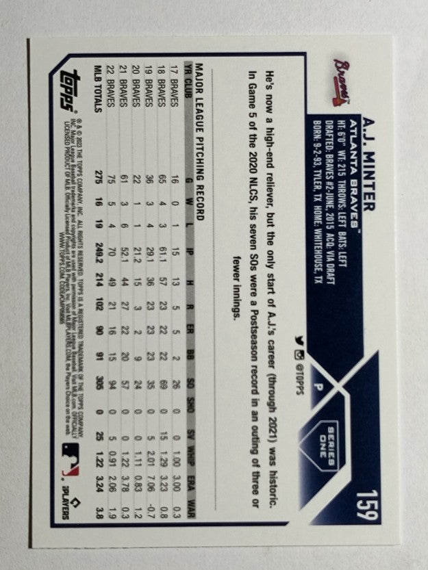 2023 Topps #159 A.J. Minter