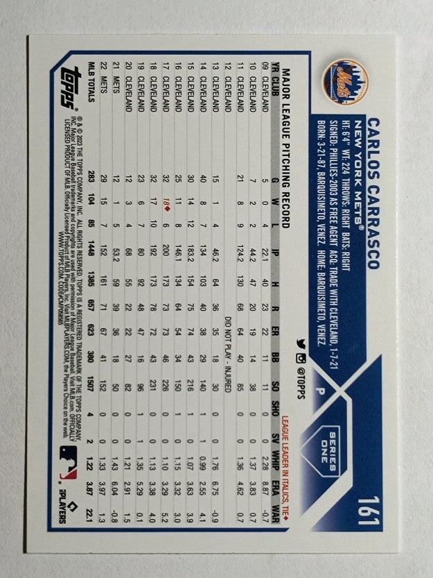 2023 Topps #161 Carlos Carrasco