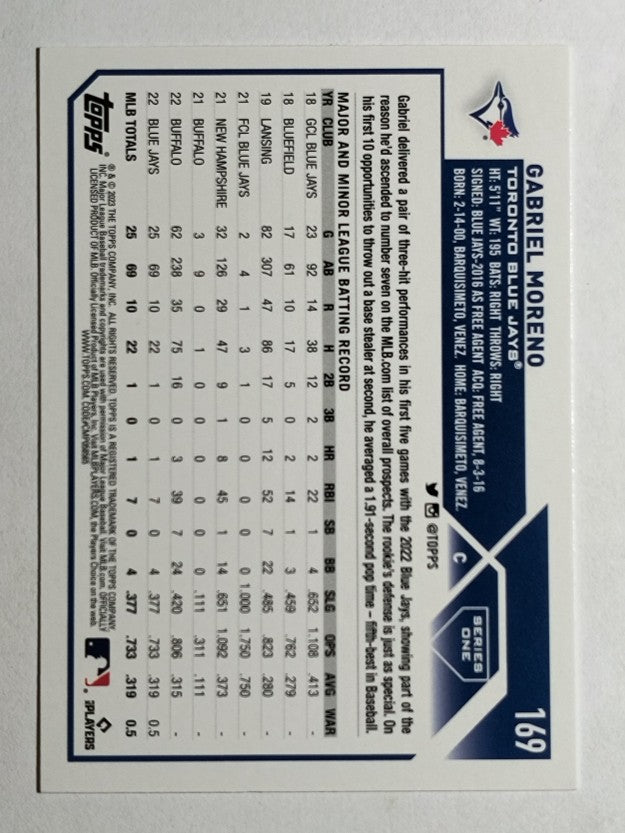 2023 Topps #169 Gabriel Moreno RC