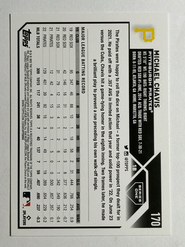 2023 Topps #170 Michael Chavis