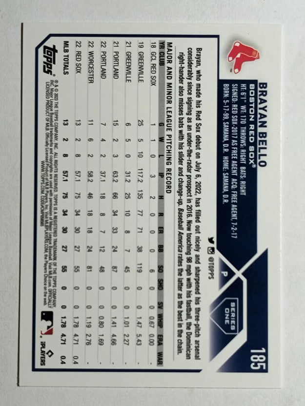 2023 Topps #185 Brayan Bello RC