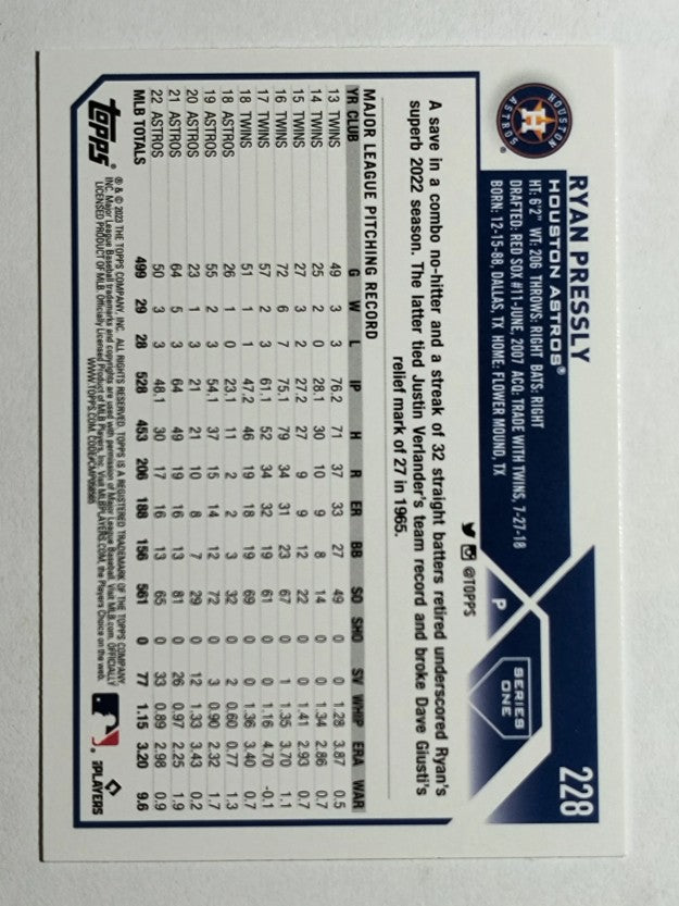 2023 Topps #228 Ryan Pressly