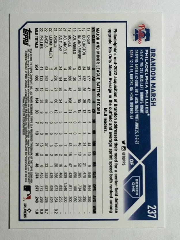 2023 Topps #237 Brandon Marsh FS