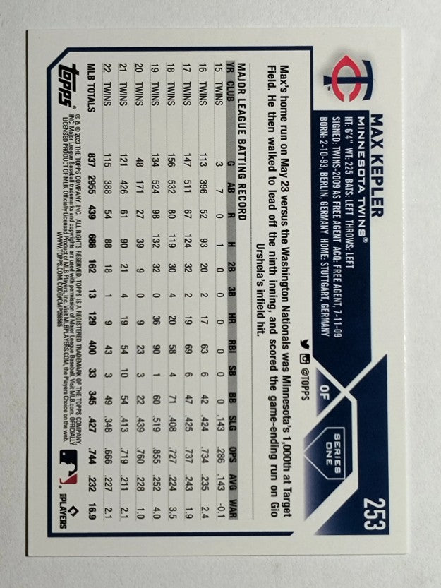 2023 Topps #253 Max Kepler