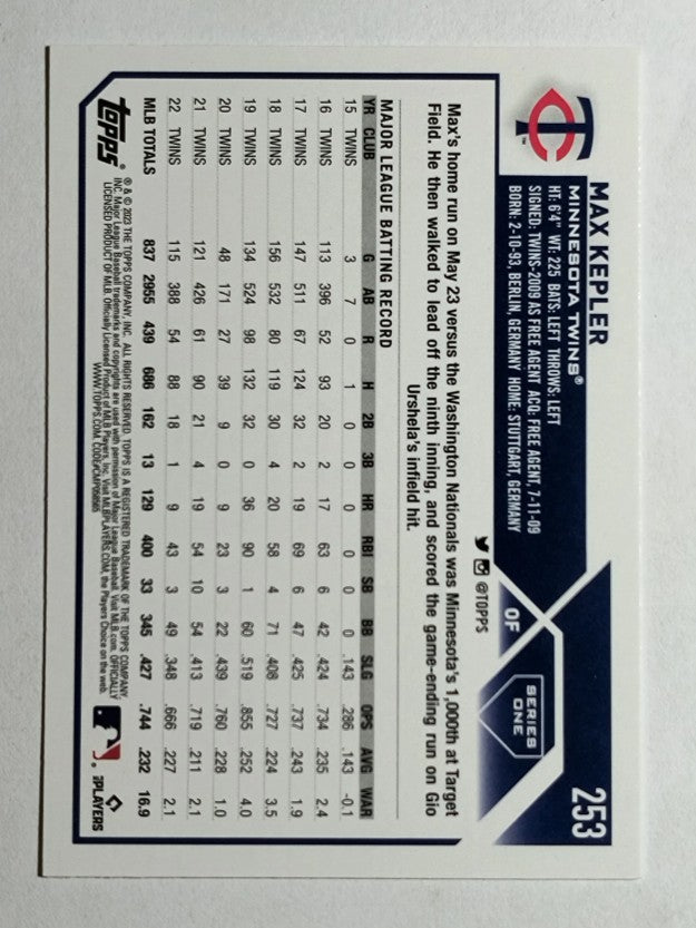 2023 Topps #253 Max Kepler