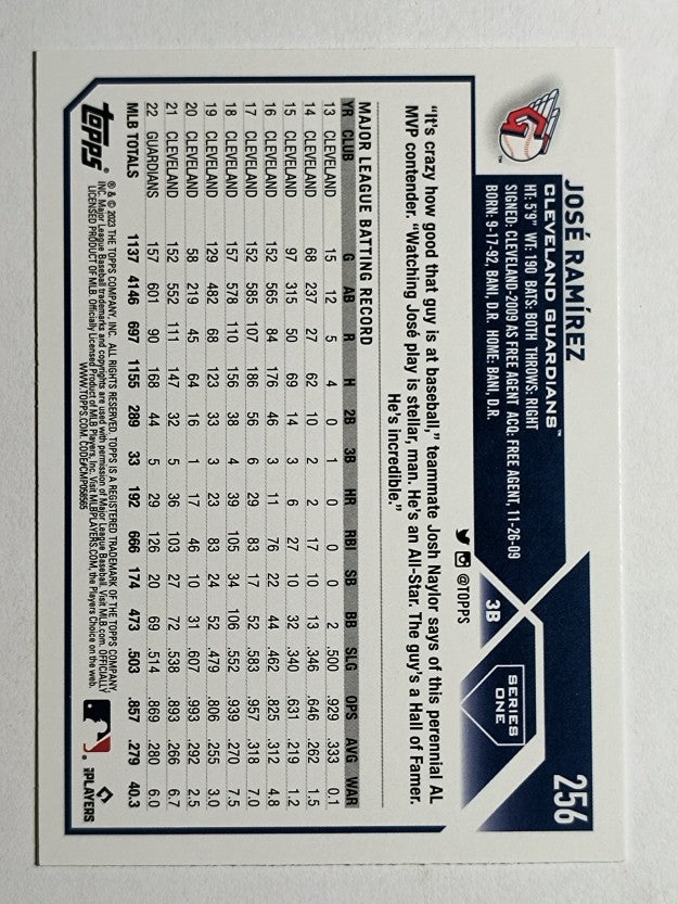 2023 Topps #256 Jose Ramirez