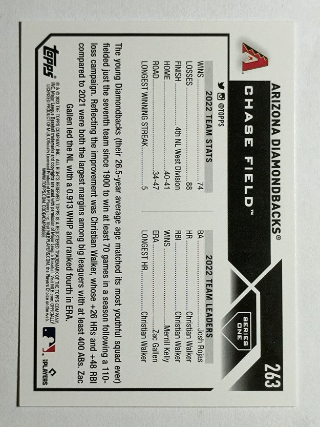 2023 Topps #263 Arizona Diamondbacks TC