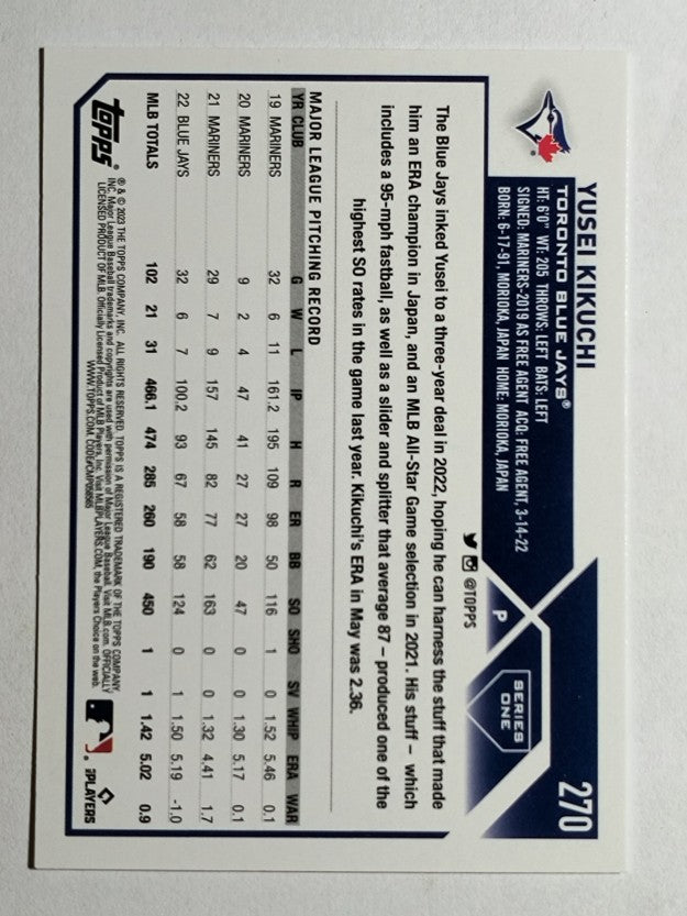 2023 Topps #270 Yusei Kikuchi