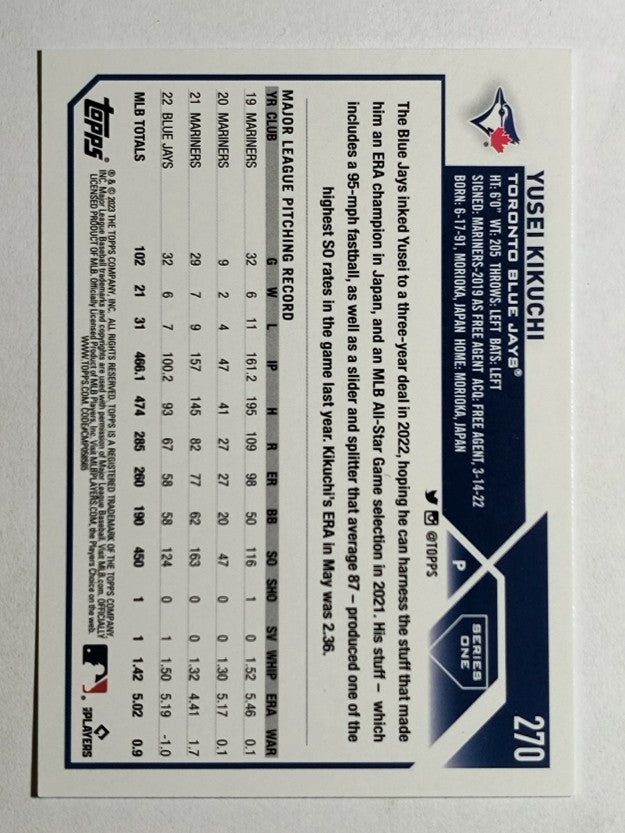 2023 Topps #270 Yusei Kikuchi