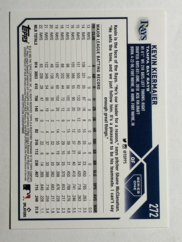 2023 Topps #272 Kevin Kiermaier