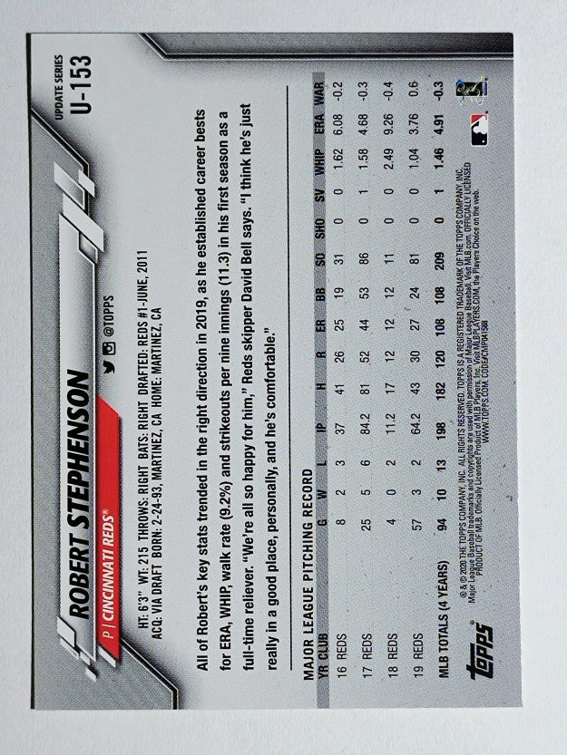 2020 Topps Update #U153 Robert Stephenson
