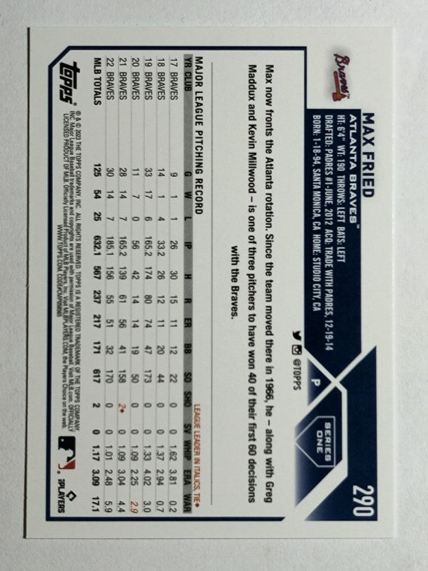 2023 Topps #290 Max Fried