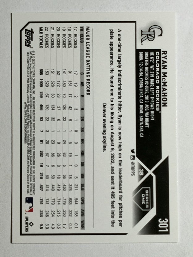 2023 Topps #301 Ryan McMahon