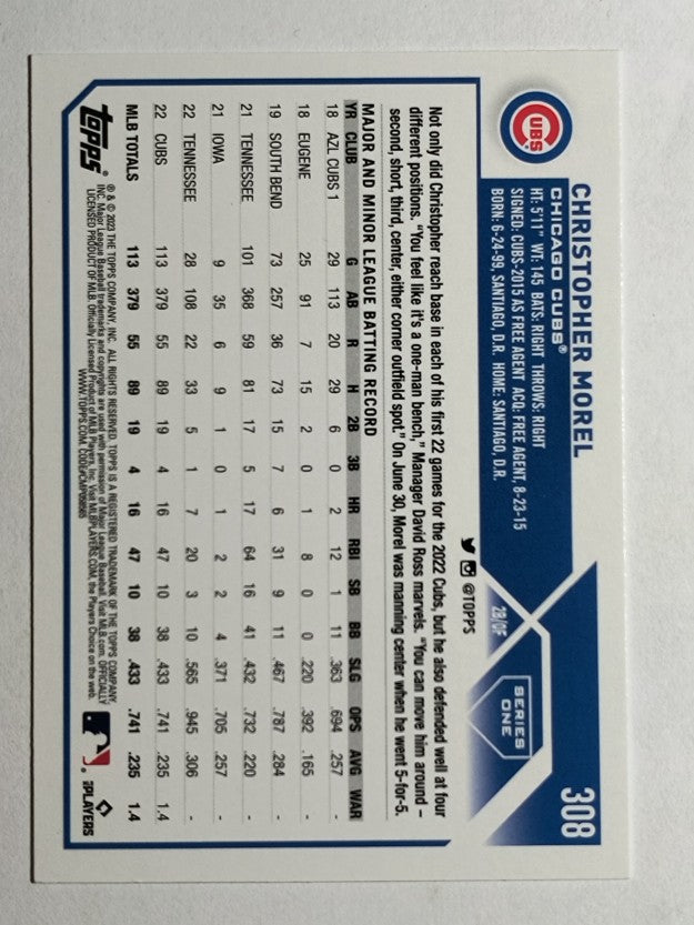 2023 Topps #308 Christopher Morel RC