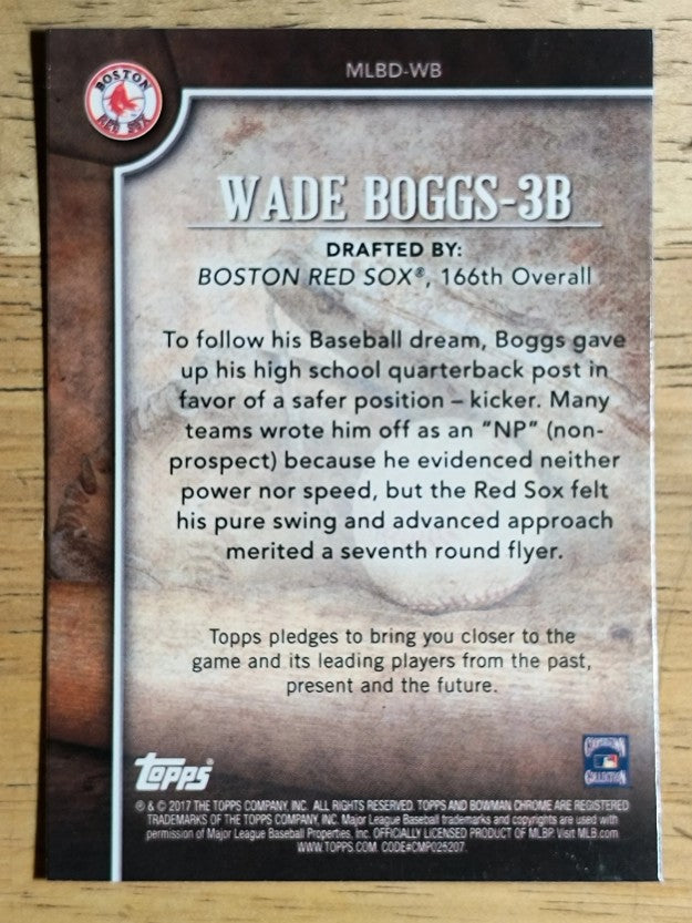 2017 Bowman Chrome Draft MLB Draft History #MLBDWB Wade Boggs