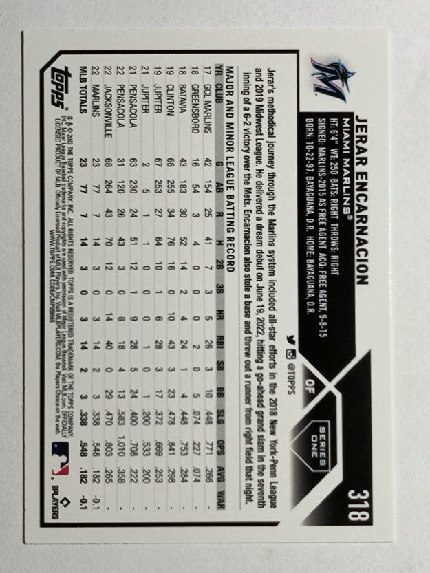 2023 Topps #318 Jerar Encarnacion RC
