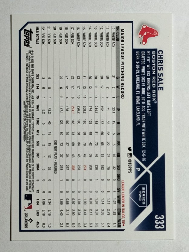 2023 Topps #333 Chris Sale