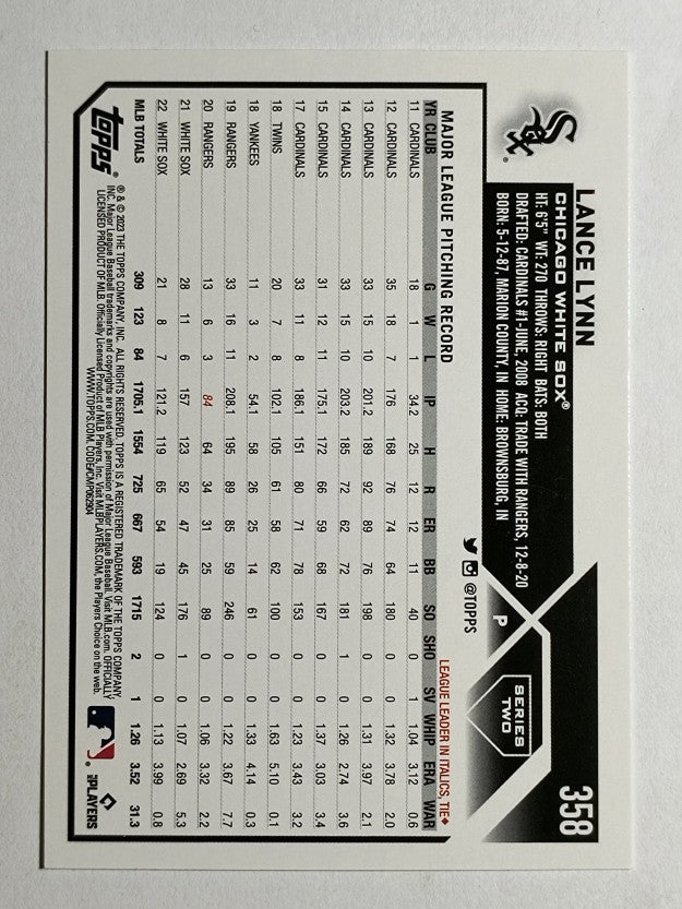2023 Topps #358 Lance Lynn