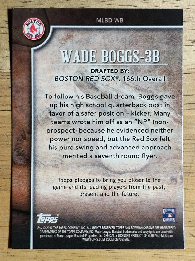 2017 Bowman Chrome Draft MLB Draft History #MLBDWB Wade Boggs