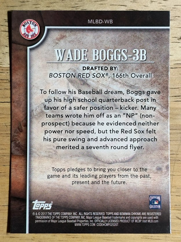 2017 Bowman Chrome Draft MLB Draft History #MLBDWB Wade Boggs