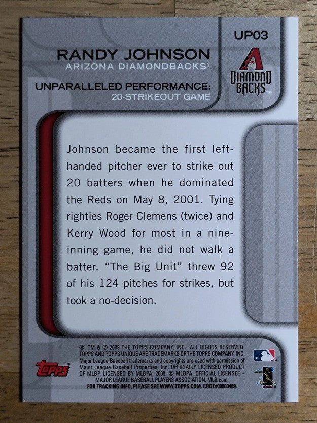 2009 Topps Unique Unparalleled Performances #UP03 Randy Johnson