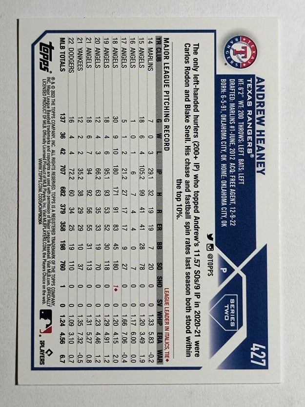 2023 Topps #427 Andrew Heaney