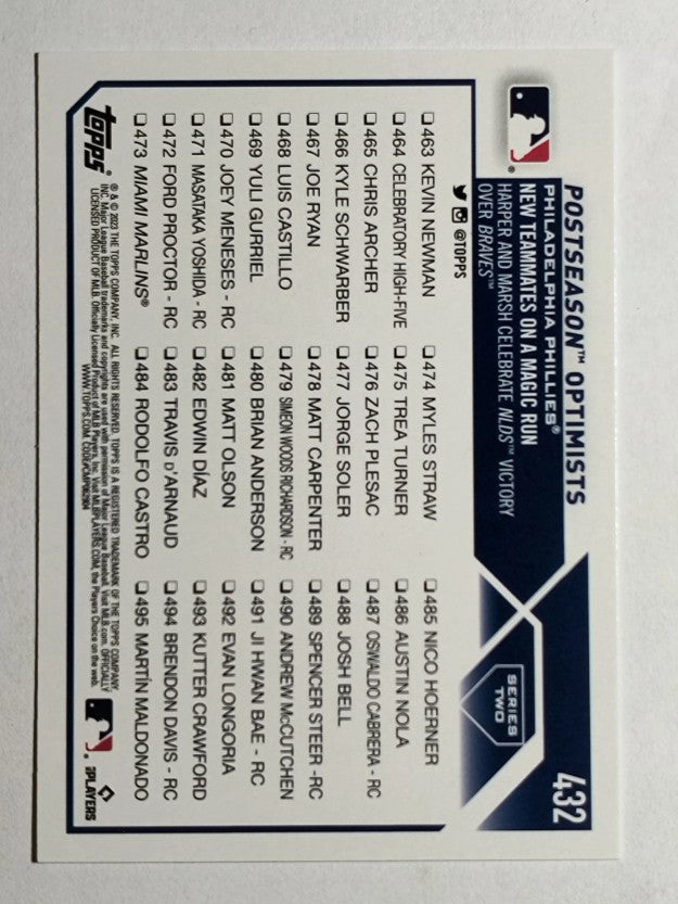 2023 Topps #432 Bryce Harper/Brandon Marsh CC