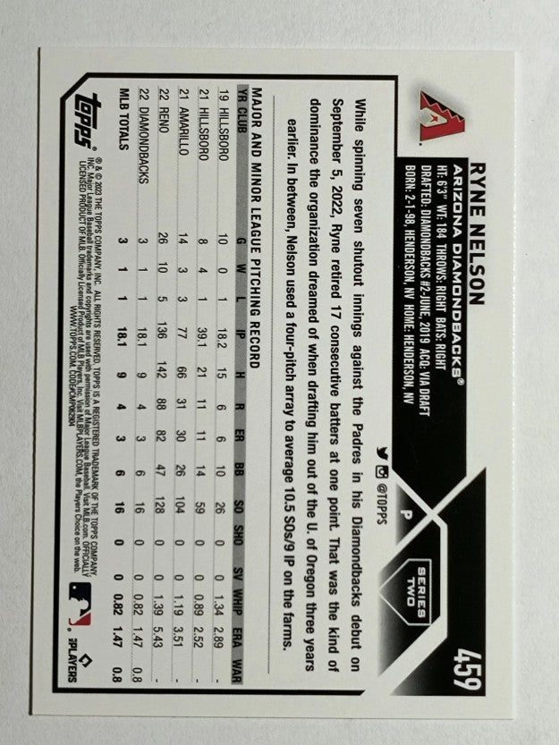 2023 Topps #459 Ryne Nelson RC