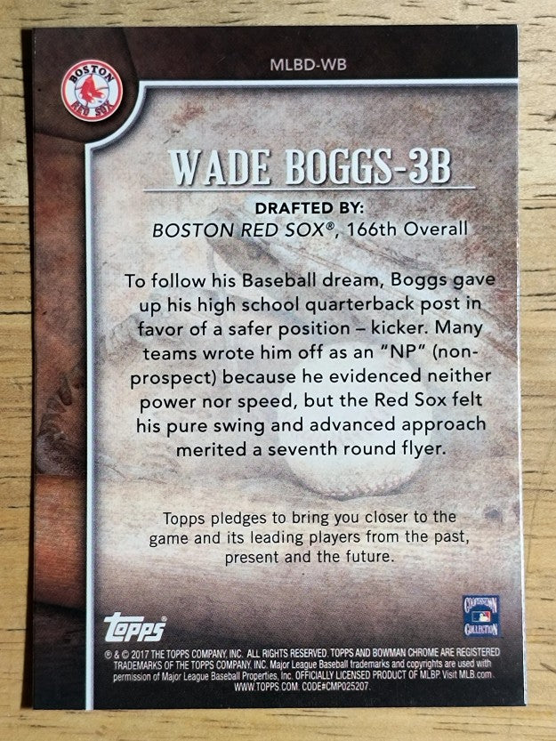 2017 Bowman Chrome Draft MLB Draft History #MLBDWB Wade Boggs