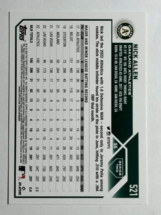 2023 Topps #521 Nick Allen