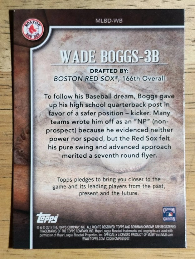 2017 Bowman Chrome Draft MLB Draft History #MLBDWB Wade Boggs