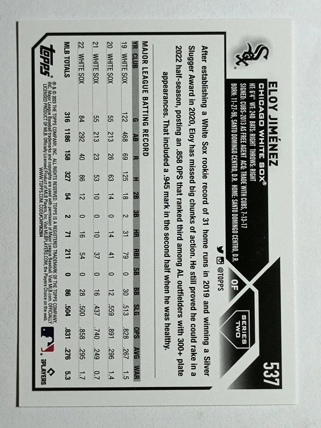2023 Topps #537 Eloy Jimenez