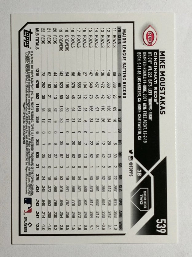 2023 Topps #539 Mike Moustakas