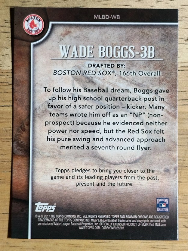 2017 Bowman Chrome Draft MLB Draft History #MLBDWB Wade Boggs