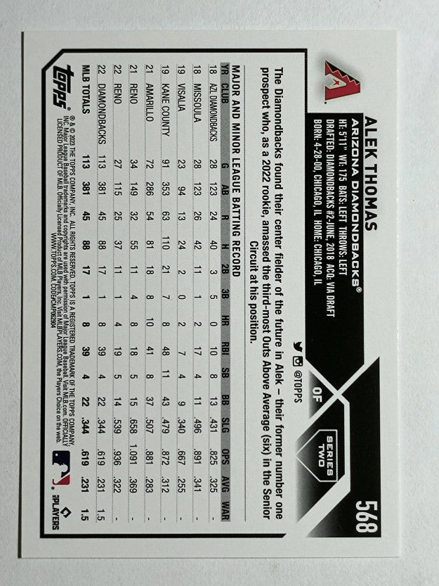 2023 Topps #568 Alek Thomas FS