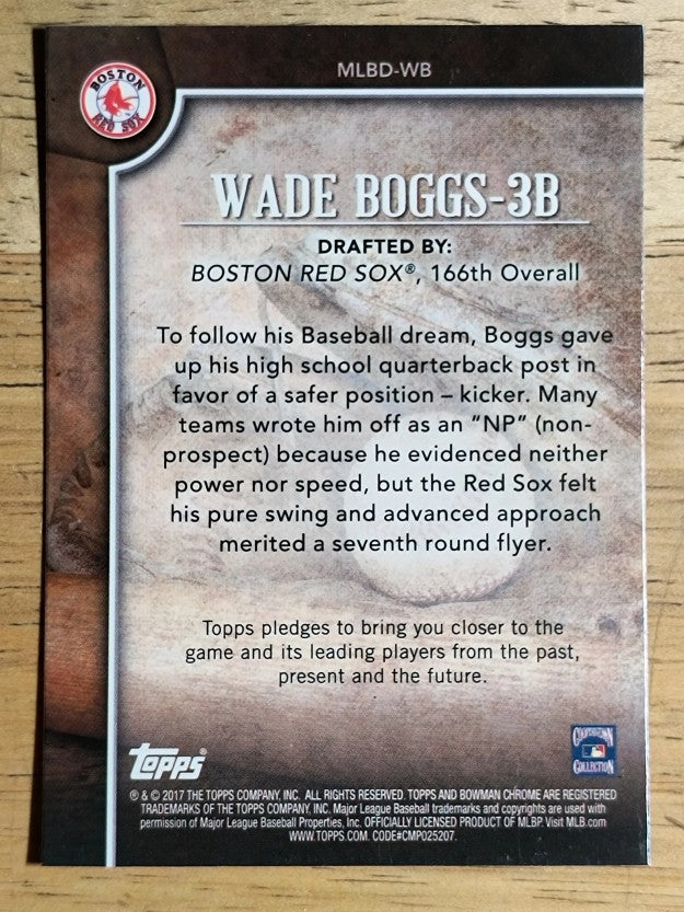 2017 Bowman Chrome Draft MLB Draft History #MLBDWB Wade Boggs
