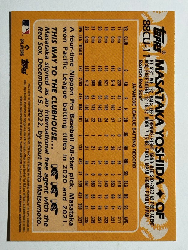 2023 Topps Chrome Update '88 Topps #88CU11 Masataka Yoshida