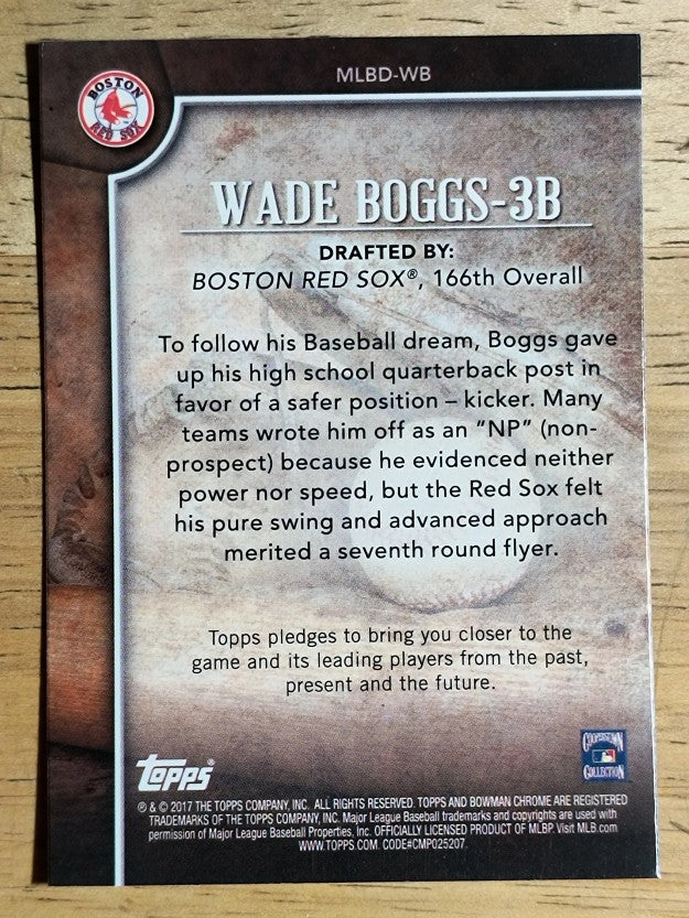 2017 Bowman Chrome Draft MLB Draft History #MLBDWB Wade Boggs