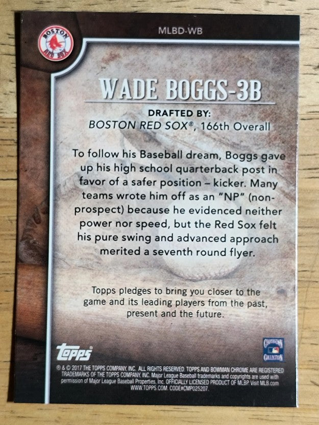 2017 Bowman Chrome Draft MLB Draft History #MLBDWB Wade Boggs
