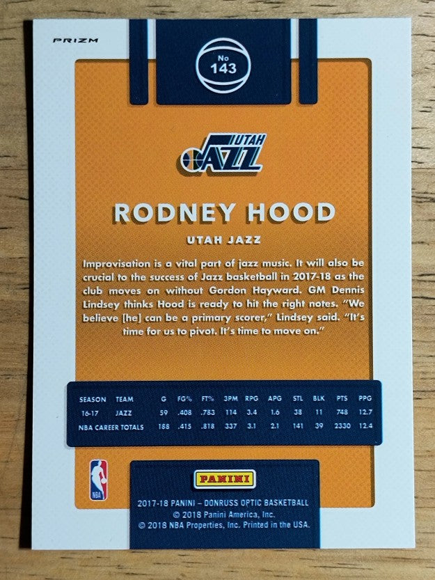 2017-18 Donruss Optic Blue Velocity #143 Rodney Hood