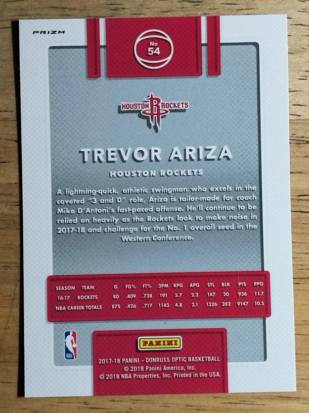2017-18 Donruss Optic Blue Velocity #54 Trevor Ariza