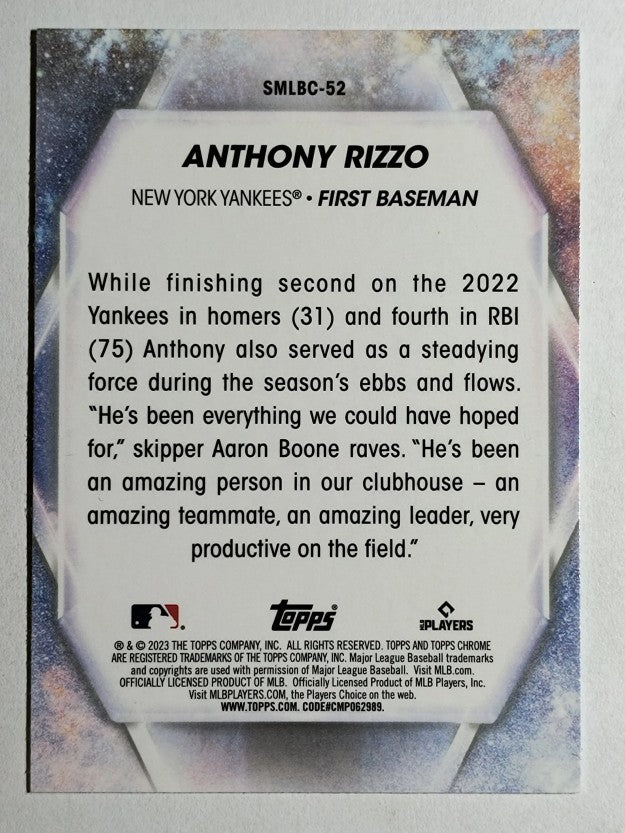 2023 Topps Stars of MLB Chrome #SMLBC52 Anthony Rizzo