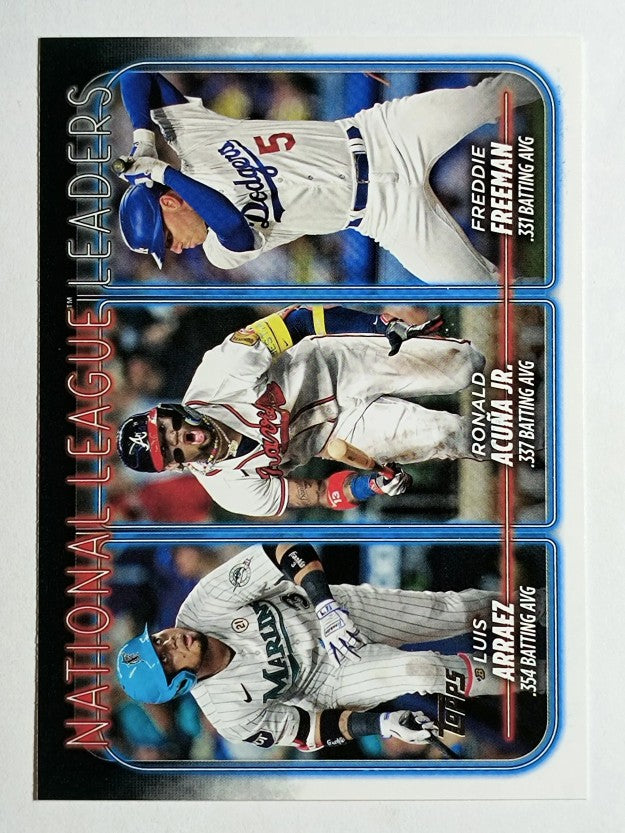 2024 Topps #206 Luis Arraez/Ronald Acuna Jr./Freddie Freeman LL