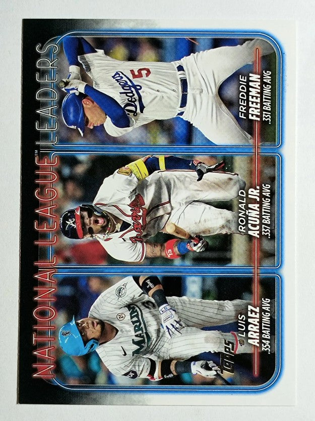 2024 Topps #206 Luis Arraez/Ronald Acuna Jr./Freddie Freeman LL