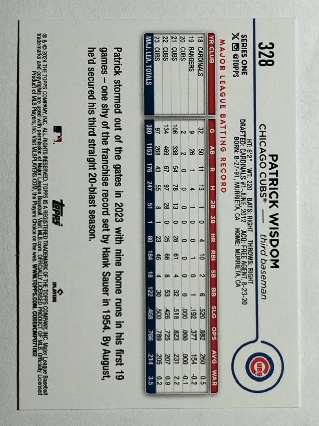2024 Topps #328 Patrick Wisdom