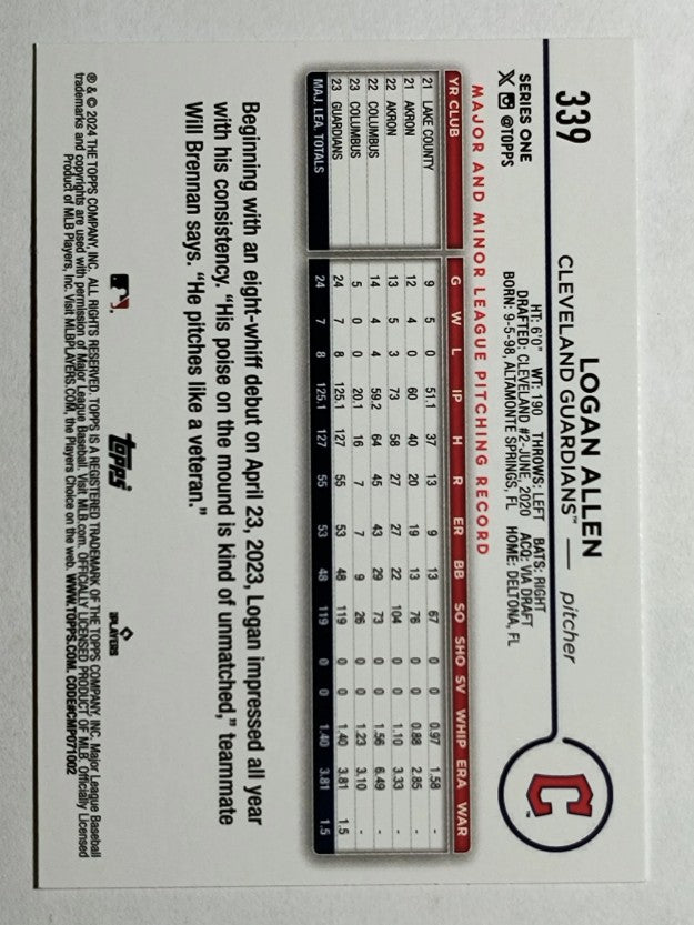 2024 Topps #339 Logan Allen