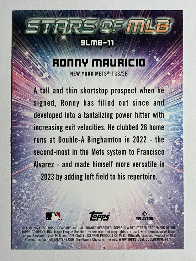 2024 Topps Stars of MLB #SMLB11 Ronny Mauricio