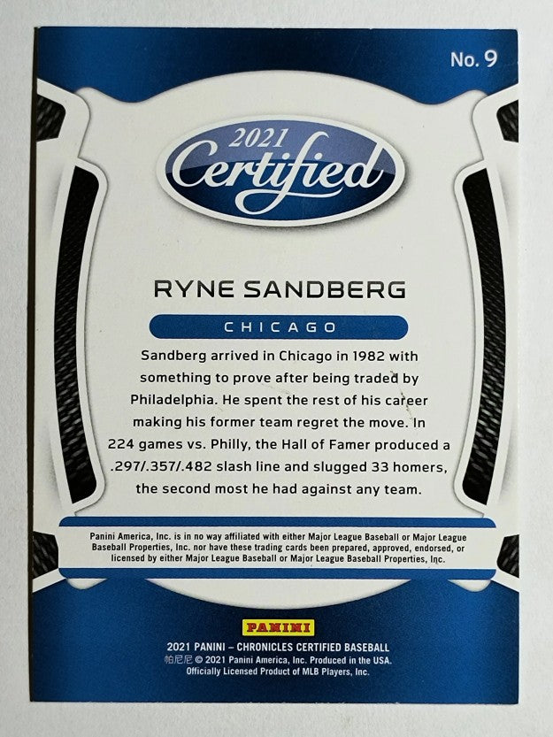 2021 Certified #9 Ryne Sandberg