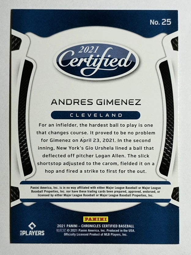 2021 Certified #25 Andres Gimenez RC